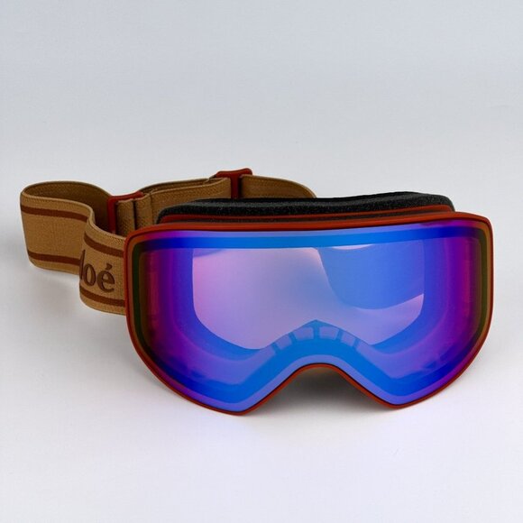 Chloe CH0072S 003 Ski Mask Matte Rust Orange Multilayer Blue Zeiss CH 0072S - Picture 1 of 11
